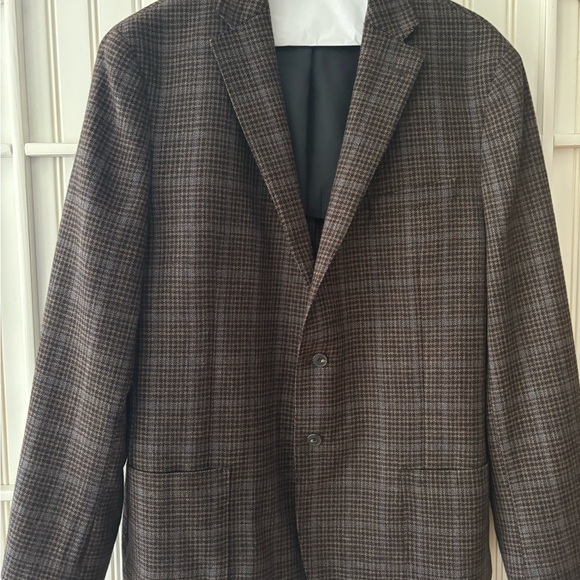 Joseph A Banks blue gray tweed wool blazer 2 button - Picture 2 of 5
